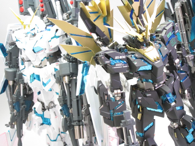 【動画あり】塗装済みのMG 1/100バンシィ・ノルンとユニコーンガンダムを買取頂きました！